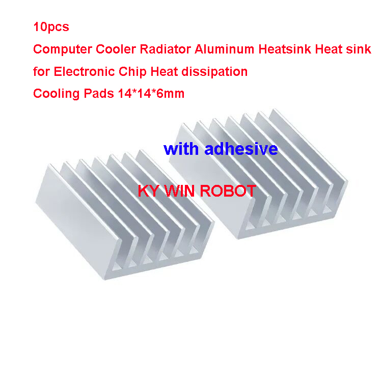 Heatsink - 10개 미니 접착식 알루미늄 방열판 14x14x6mm