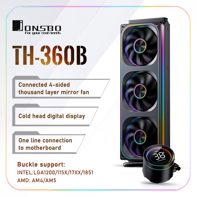 Aio Liquid Cooler - Jonsbo TH-360 AIO CPU 액체 냉각