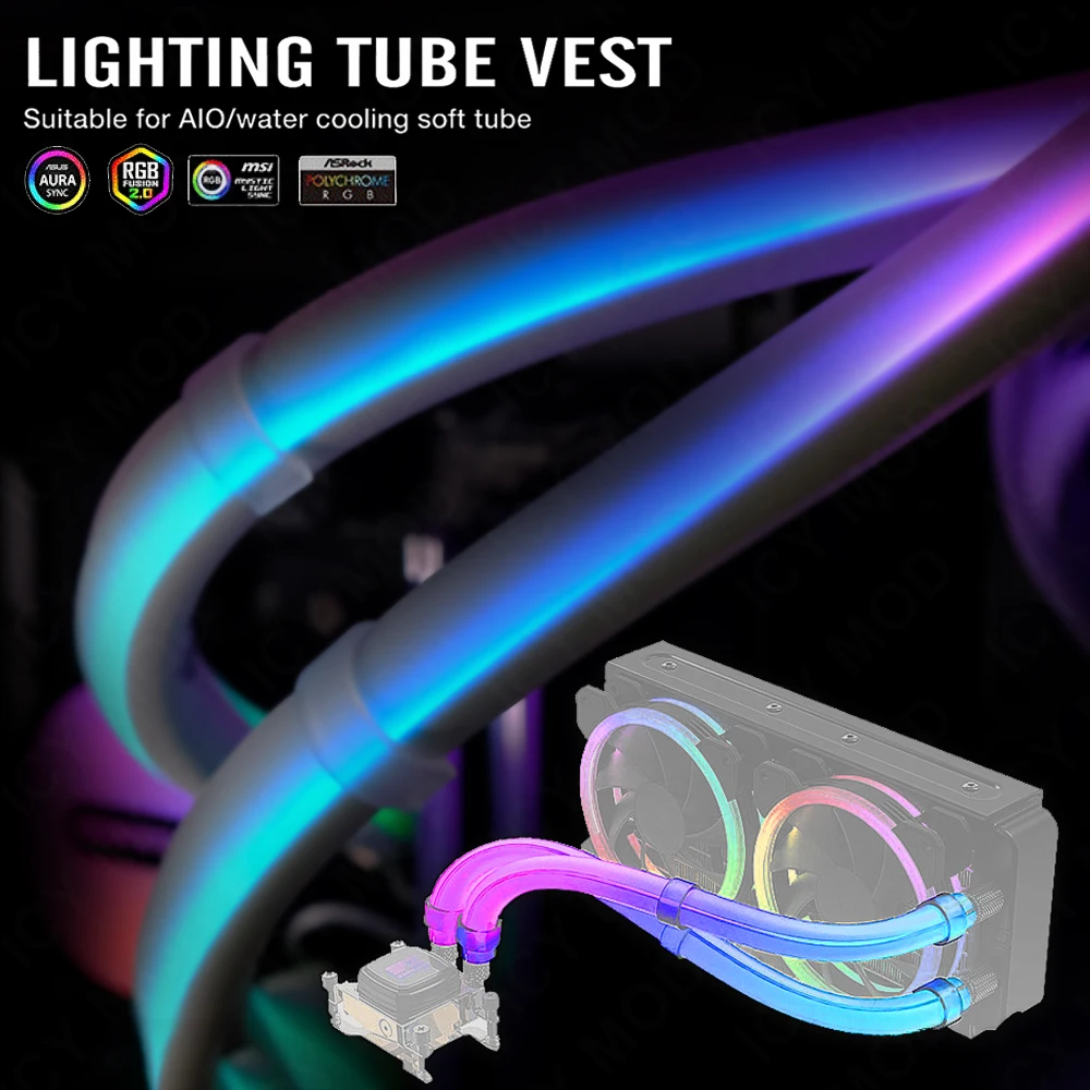 Aio Liquid Cooler - EZDIY ARGB 라이트 스트립, 12mm 소프트