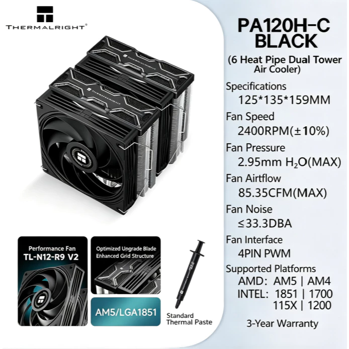 Thermalright PA120H‑C BLACK 듀얼 - Thermal Paste 리뷰 및 가격