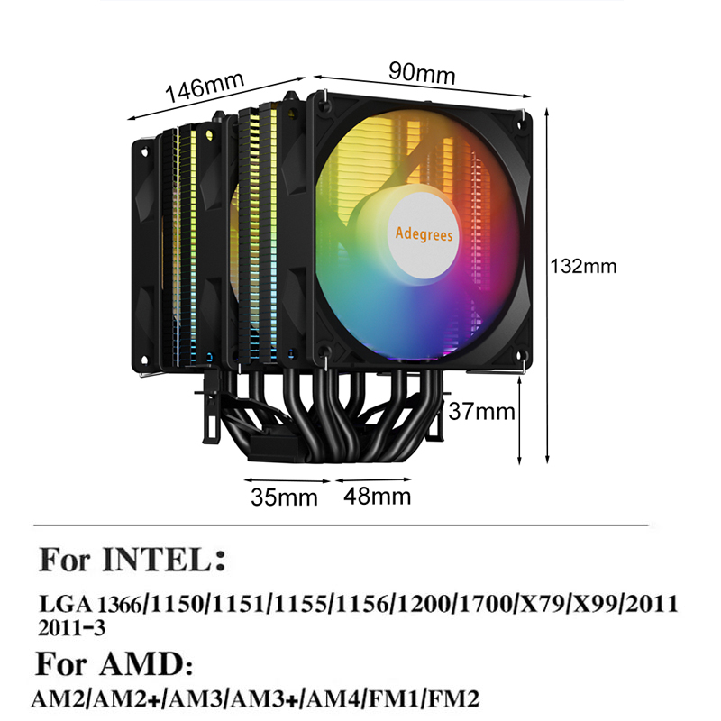 RGB CPU 쿨러 AM4 6 히트파이프 저소음 CPU - Cpu Heatsink 리뷰 및 가격